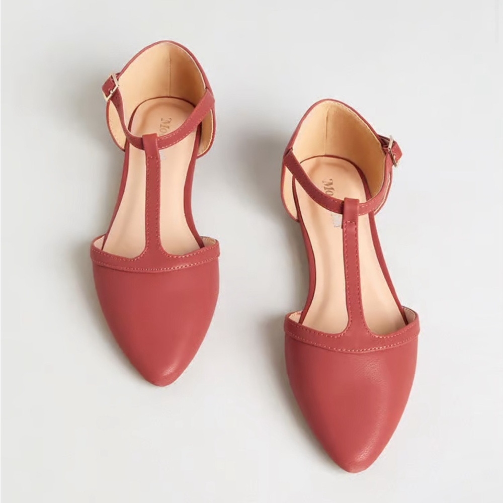 ModCloth Turn Back Prime Vegan Leather Flat Rust Orange